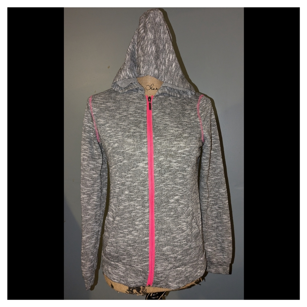 Bongo grey zip up hooded jacket small